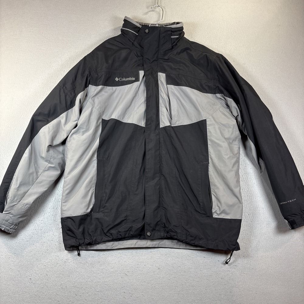 Columbia Interchangable w/Liner Omni-tech full zip Men Blue jacket L No Hood